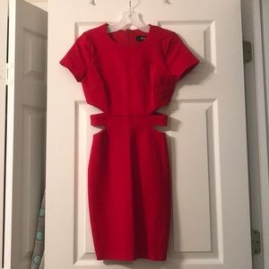 Red cut-out dress
